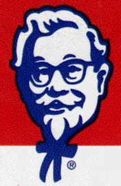 Colonel Sanders, the Kentucky Fried Chicken logo.