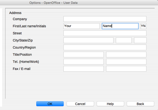 The options button on the File menu.